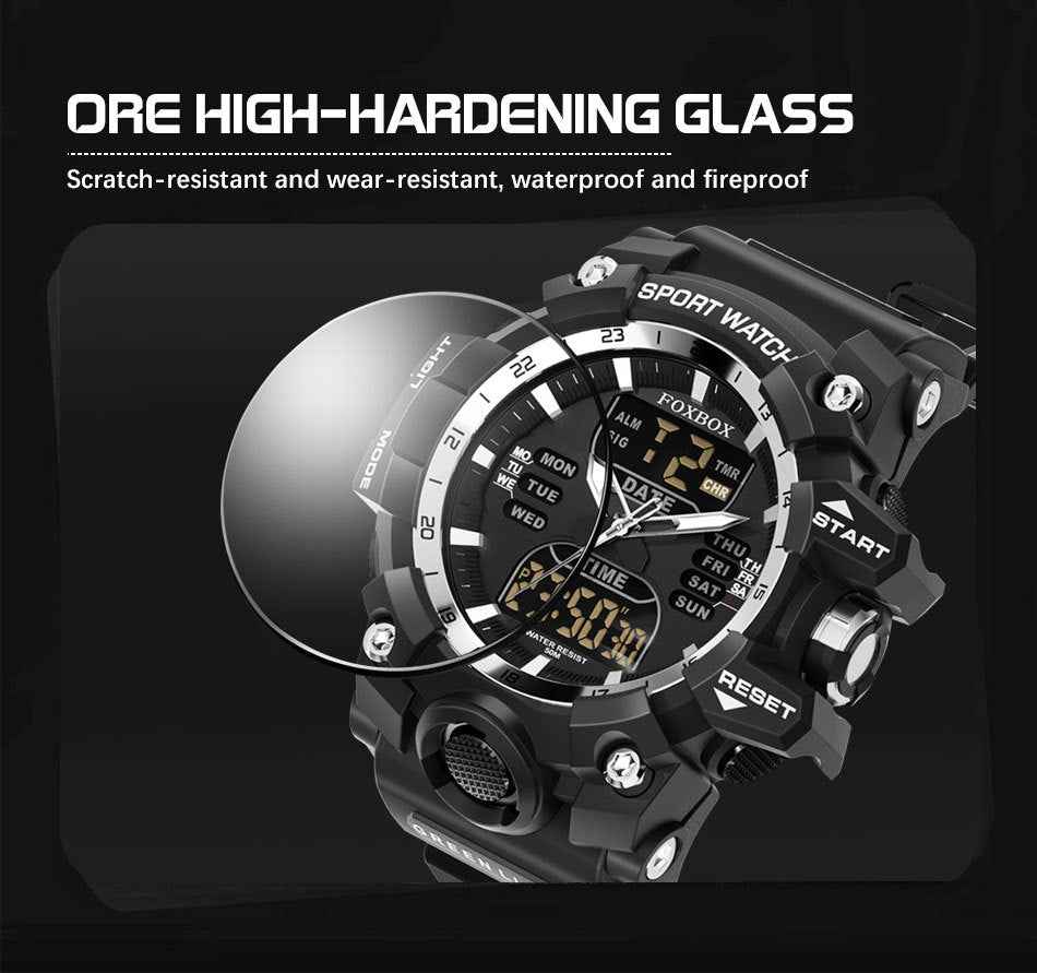 Luminous Waterproof Multifunctional Fashion Double Display Electronic Watch